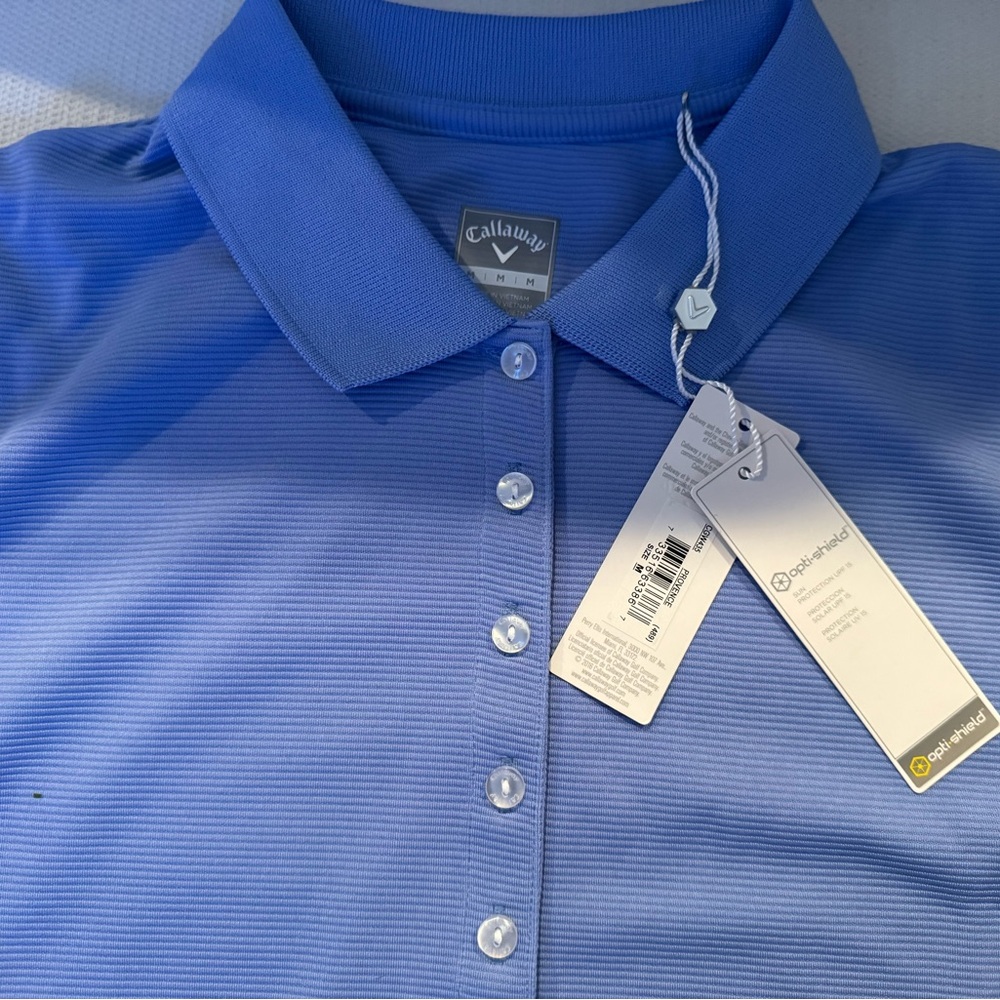 ⭐️⭐️ New Callaway Golf Opti-Dri Women's Blue Polo Shirt Size M- NWT
